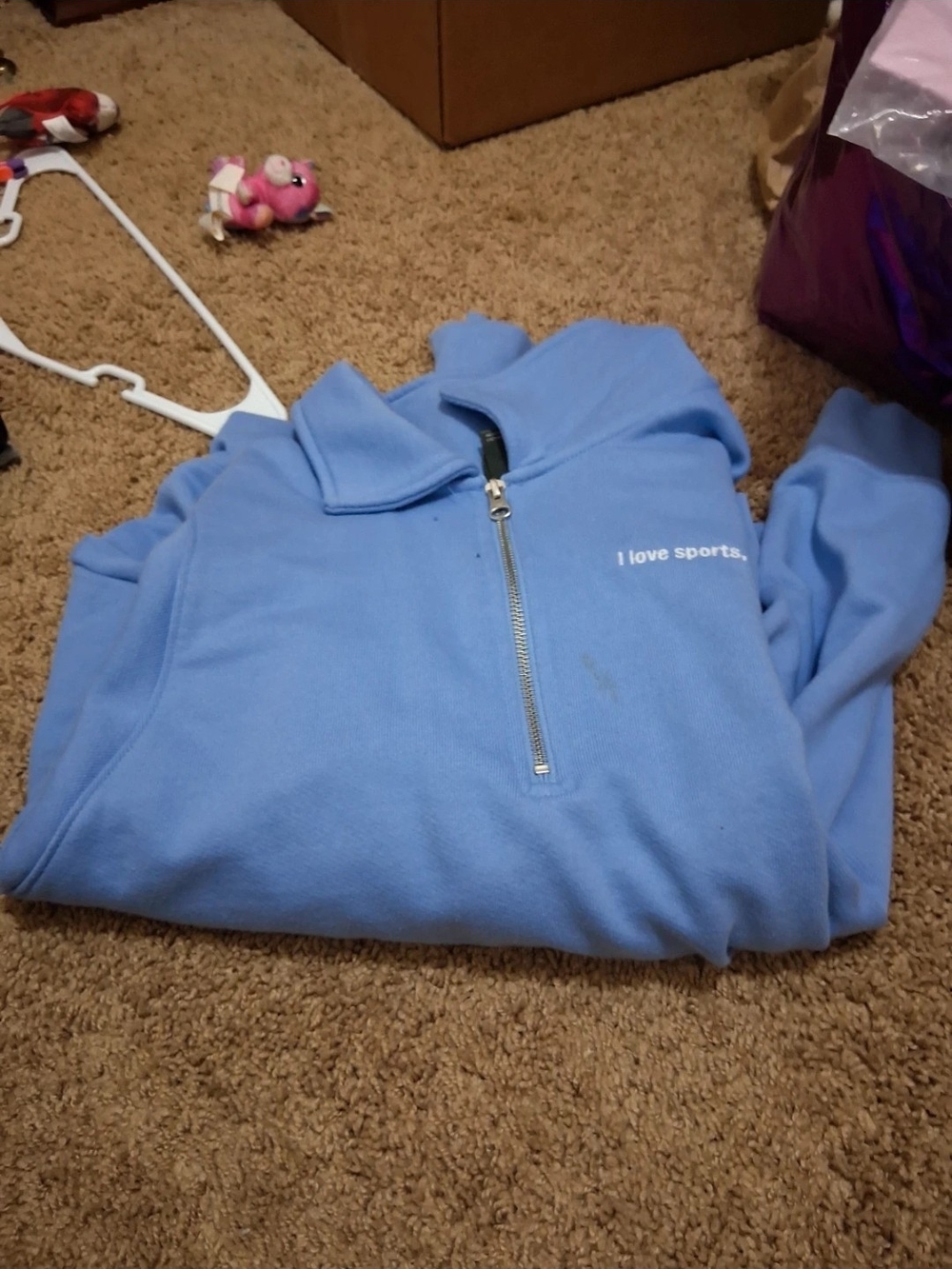 wonder nation Light Blue Half-Zip Pullover Sweatshirt